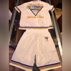 Tennis Club White Athletic Shorts